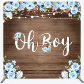 Lofaris Floral Wooden Baby Shower Square Tension Backdrop